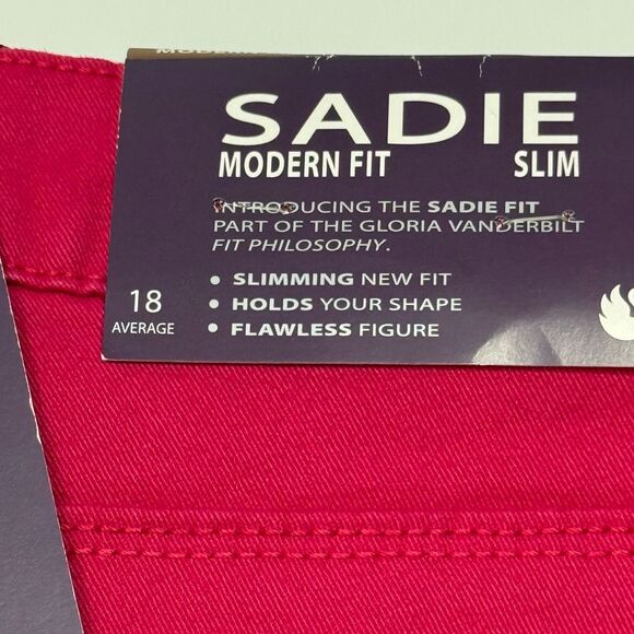 Gloria Vanderbilt Sadie modern fit slim pomegranate size 18 NWT - Picture 7 of 9